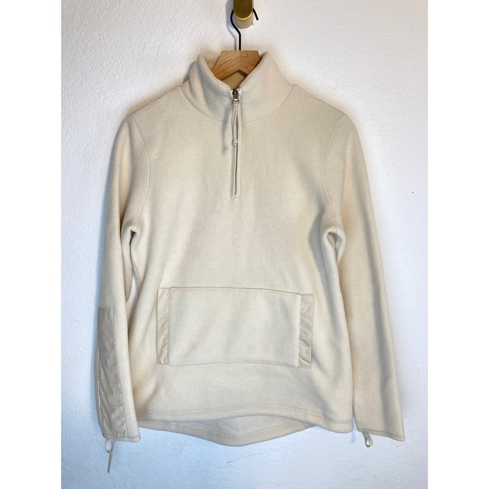 Banana Republic Ivory White quarter zip fleece sweater women’s medium